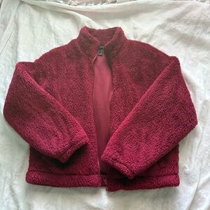 F21 Red Teddy Jacket